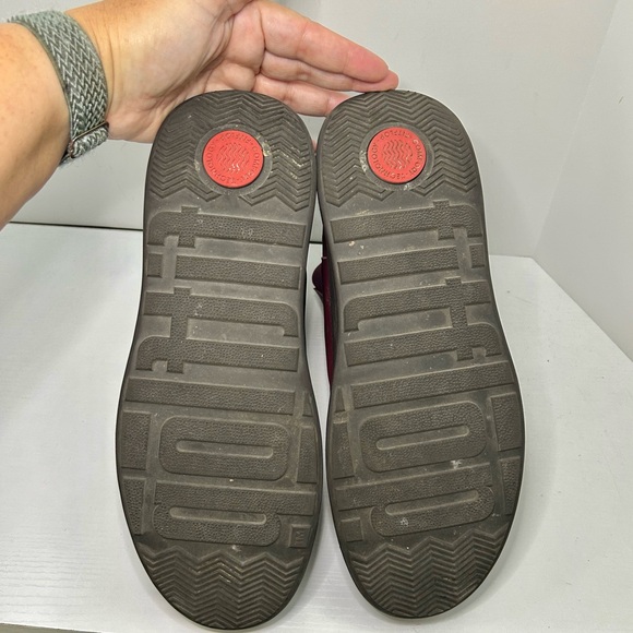 Fitflop F-Mode Plummy Purple Leather Platform Ankle Chelsea Boots Size 10 - Picture 10 of 16